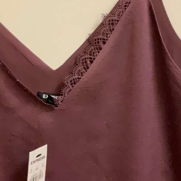 NWT Express women’s plum colored spaghetti strap sleeveless blouse, Size S - Picture 2 of 8
